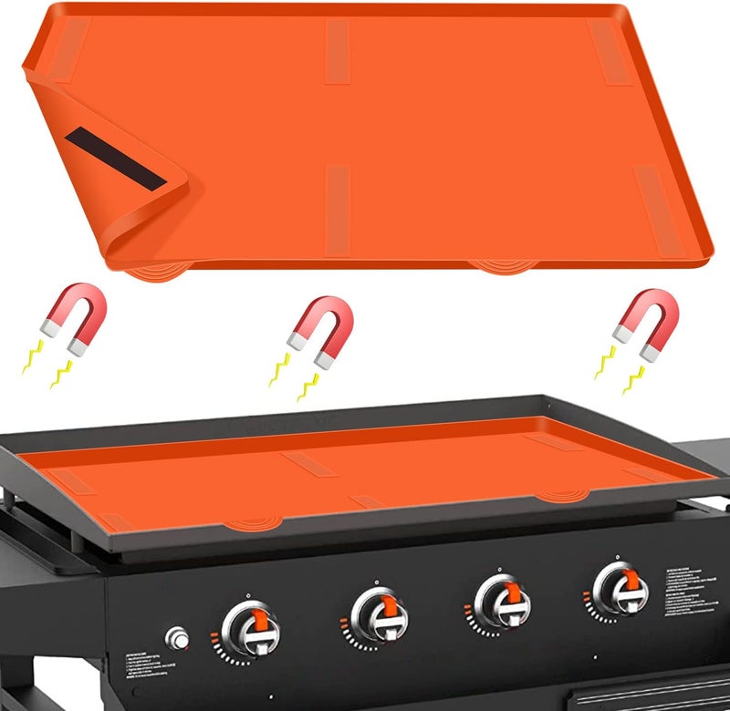 Hydream 36" Griddle Mat Silicone for Blackstone, Magnetic Protective Cover Mats Blackstone Griddle Top Covers for Blackstone Protector Outdoor-Orange - Image 1
